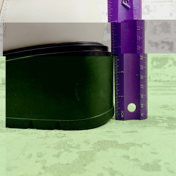 NEW Bp. Milo White Faux Leather Zip Up Platform Ankle Boots W668 - Picture 9 of 12